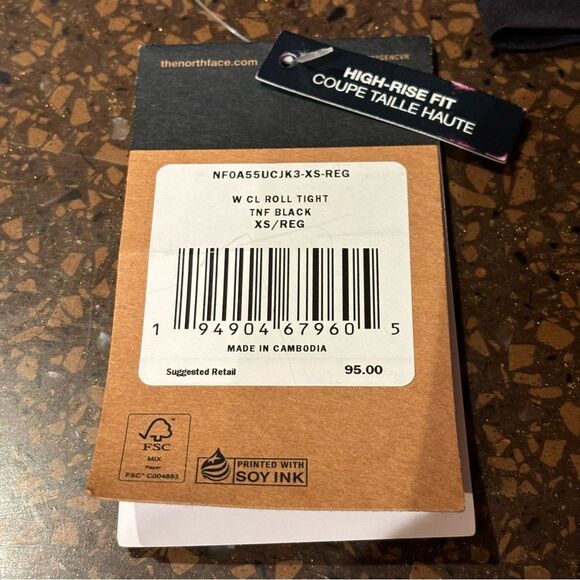 NWT The North Face Women's Size XS Cloud Roll Tights High Rise Black - Picture 5 of 8